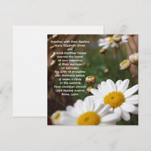 Het veld van Daisies Wedding Invitations Kaart (Voorkant / Achterkant)