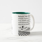 Het veld waarin ik mijn f*cks kweek. Grappig Tweekleurige Koffiemok (Voorkant rechts)