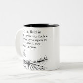 Het veld waarin ik mijn f*cks kweek. Joke Tweekleurige Koffiemok (Voorkant links)