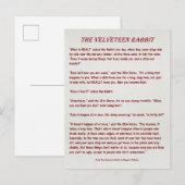 Het Velveteen konijn - Wat is er echt?  Briefkaart (Voorkant / Achterkant)