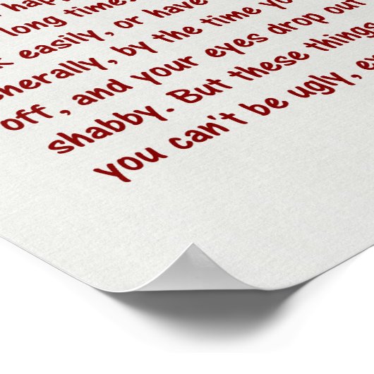 Het Velveteen konijn - Wat is er echt? -Poster Poster (Hoek)