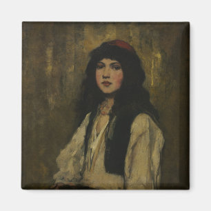 Het Venetiaans meisje - Frank Duveneck Oil Paintin Magneet