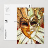 Het Venetiaanse Masker van de Nar van Carnaval met Briefkaart (Voorkant / Achterkant)