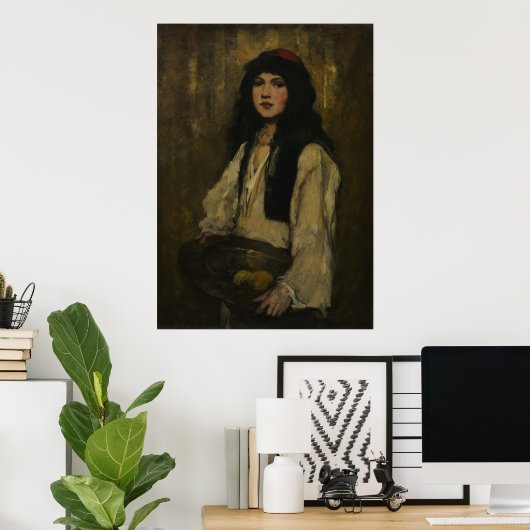 Het Venetiaanse meisje, c. 1880. Frank Duveneck, O Poster (Thuiskantoor)