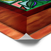 Het venster Art Nouveau Framed Glas in lood Poster (Hoek)