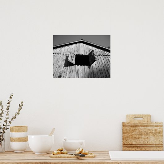 Het venster Barn opent Poster (Keuken)