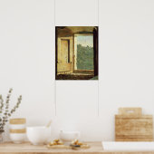 Het venster (olie op canvas) poster (Keuken)