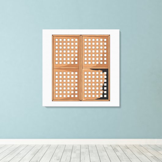 Het venster Panels van het Venster van Capiz Shell Canvas Afdruk (Insitu (Houten vloer))