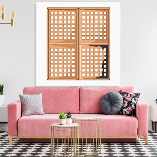 Het venster Panels van het Venster van Capiz Shell Canvas Afdruk (Insitu (Woonkamer))