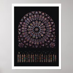 Het venster roos van het Noordtransept dat de Maag Poster