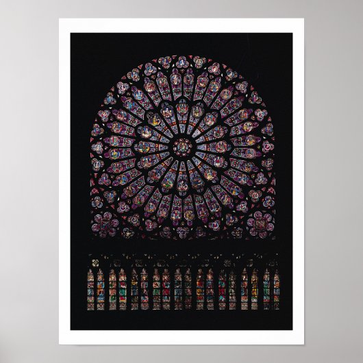 Het venster roos van het Noordtransept dat de Maag Poster (Voorkant)