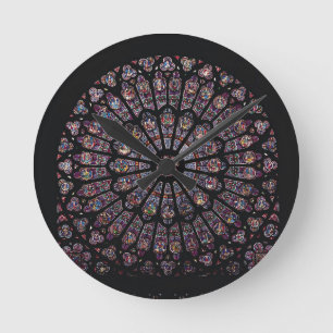 Het venster roos van het Noordtransept dat de Maag Ronde Klok