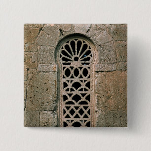 Het venster tracery, van Basilica San Juan Vierkante Button 5,1 Cm