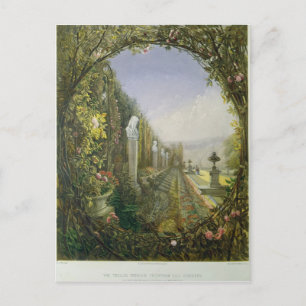 Het venster Trellis, tuinen Trentham Hall Briefkaart