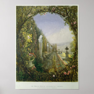 Het venster Trellis, tuinen Trentham Hall Poster