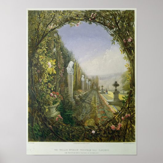 Het venster Trellis, tuinen Trentham Hall Poster (Voorkant)