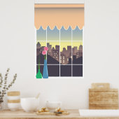 Het venster van de Fake met de stadsmandkunst van Poster (Keuken)