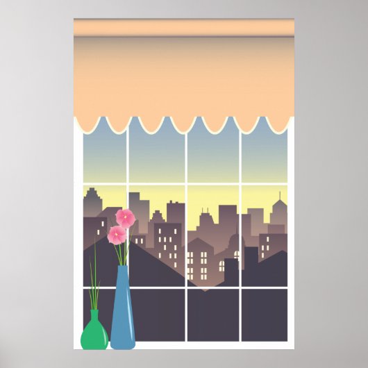 Het venster van de Fake met de stadsmandkunst van Poster (Voorkant)