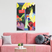 Het Venster van de mode door Augustus Macke,  Fauv Canvas Afdruk (Insitu (Woonkamer))