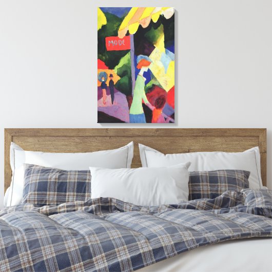 Het Venster van de mode door Augustus Macke, Fauv Canvas Afdruk (Insitu (Slaapkamer))