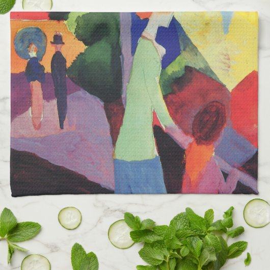 Het Venster van de mode door Augustus Macke,  Fauv Theedoek (Gevouwen)