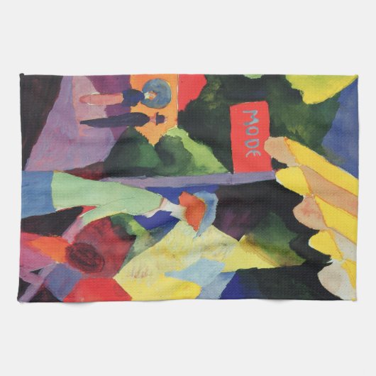 Het Venster van de mode door Augustus Macke,  Fauv Theedoek (Horizontaal)