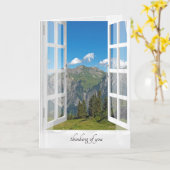 Het venster van de Oostenrijkse Alpen denkt aan u Kaart (Gele Bloem)