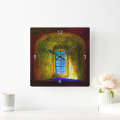 Het venster van de wens - Impressionistische Stijl Vierkante Klok (Huis)