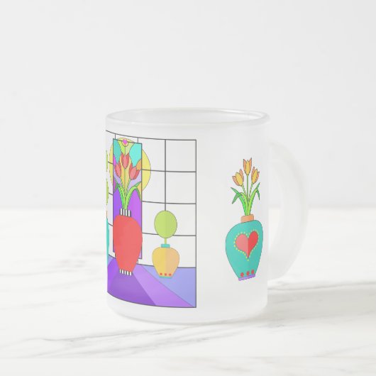 Het Venster van het Afbeelding van het Glas in loo Matglas Koffiemok (Voorkant rechts)