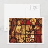 Het venster van het Glas in lood dat de Aankondigi Briefkaart (Voorkant / Achterkant)
