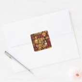 Het venster van het Glas in lood dat de Aankondigi Vierkante Sticker (Envelop)
