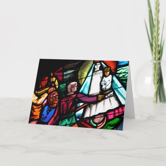 Het Venster van het Glas in lood Feestdagen Kaart (Voorkant)