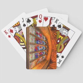 Het Venster van het Glas in lood van de abdij Pokerkaarten