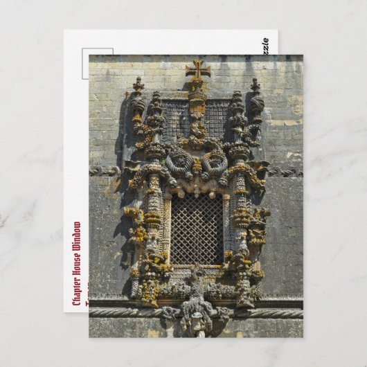 Het Venster van het Hoofdstuk in Tomar. Portugal Briefkaart (Voorkant / Achterkant)