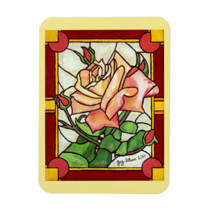 Het Venster van het Roos van het peach - Magnet Magneet