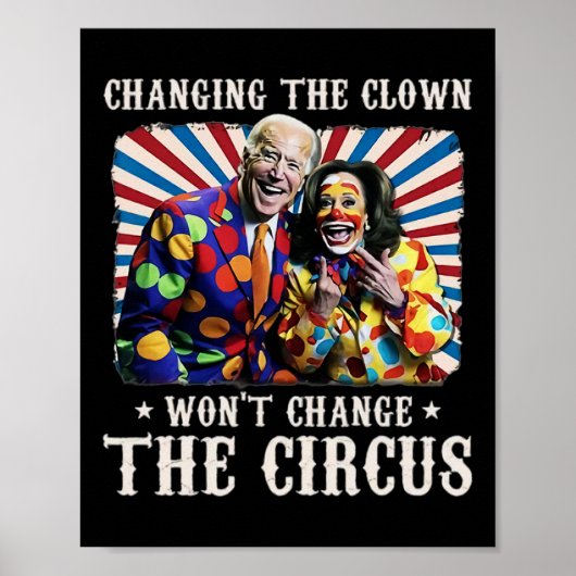 Het veranderen van de clown zal het circus Kamala Poster (Voorkant)