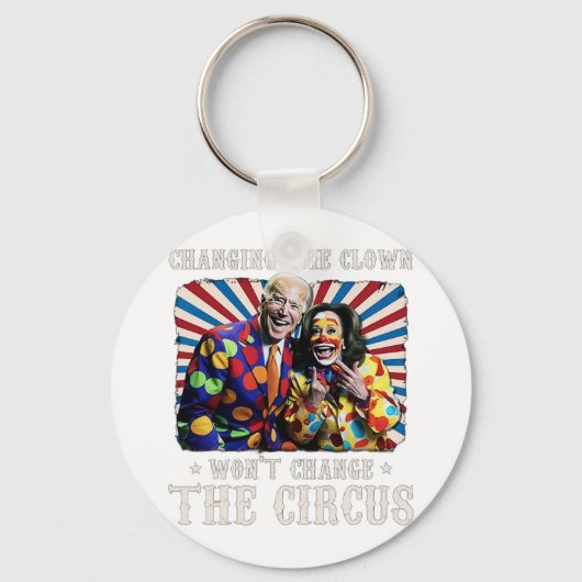 Het veranderen van de clown zal het circus Kamala Sleutelhanger (Voorkant)