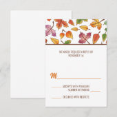 Het veranderen verlaat Herfst RSVP-kaart RSVP Kaartje (Voorkant / Achterkant)