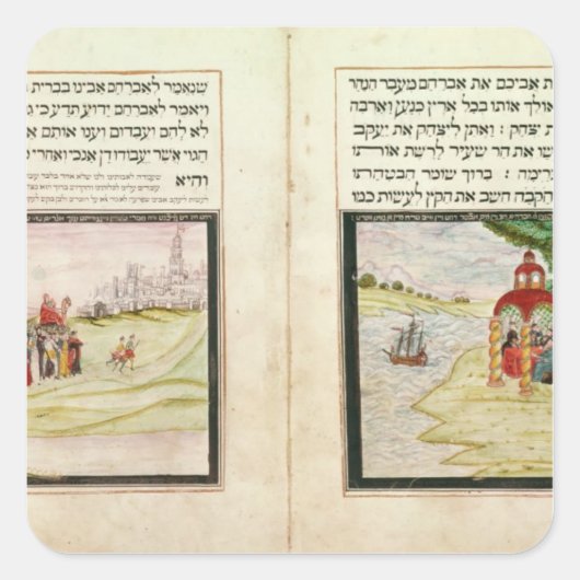 Het verbannen van Hagar en Ishmael Vierkante Sticker (Voorkant)