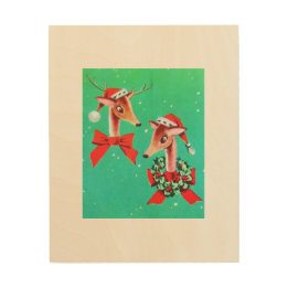 Het verbazende Retro Rendier van Vintage Mod. van Hout Afdruk