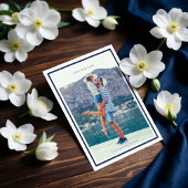 Het verbinden van de Knot Rope Heart Nautical Navy Aankondigingskaart