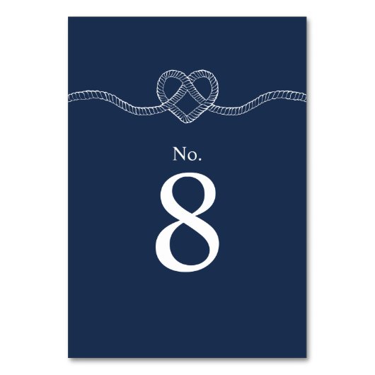 Het verbinden van de Knot Rope Heart Nautical Navy Kaart (Voorkant)