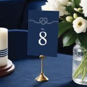 Het verbinden van de Knot Rope Heart Nautical Navy Kaart