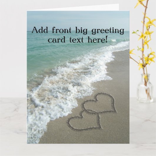 Het verbinden van Hart op het Zand van de Beach Kaart (Gele Bloem)