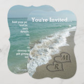 Het verbinden van Hart op het Zand van de Beach Kaart (Voorkant / Achterkant)