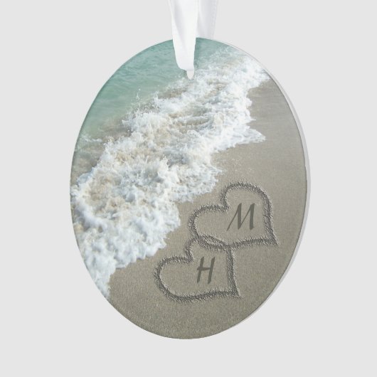 Het verbinden van Hart op het Zand van de Beach Ornament (voorkant)