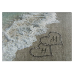 Het verbinden van Hart op het Zand van de Beach Snijplank