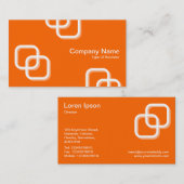 Het verbinden vierkant 3d - Wit op Sinaasappel Visitekaartje (Voorkant / Achterkant)