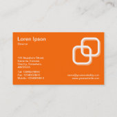 Het verbinden vierkant 3d - Wit op Sinaasappel Visitekaartje (Achterkant)