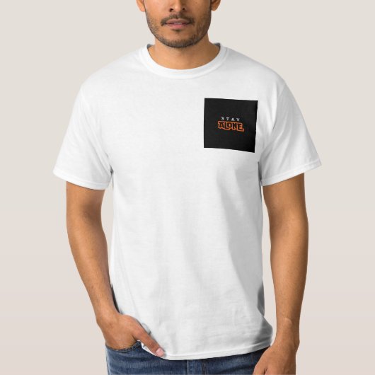 Het verblijf alleen t shirt ontwerp (Voorkant)